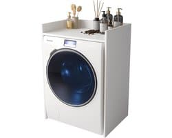 Wasmachine Kast - Ombouw Meubel - Badkamer Organisatie - Geluiddempend Ontwerp - 66x97x62 cm - Mat Wit