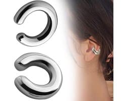 2 stuks oorcuff – oorbellen, geen piercing, zonder oorgat, hypoallergeen, cadeau voor dames en meisjes