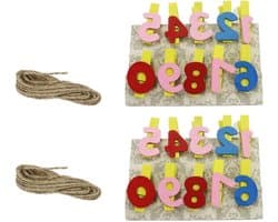 Houten Wasknijpers - Decoratieve Clips - Foto's Ophangen - Natuurlijk Materiaal - 20 Stuks - Meerkleurig