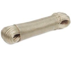 Dailygoods- Waslijn 50 Meter - UV-bestendig - Stabiele Staaldraad - Onderhoudsvriendelijk - Reiswaslijn - Transparant PVC - Wasdraad