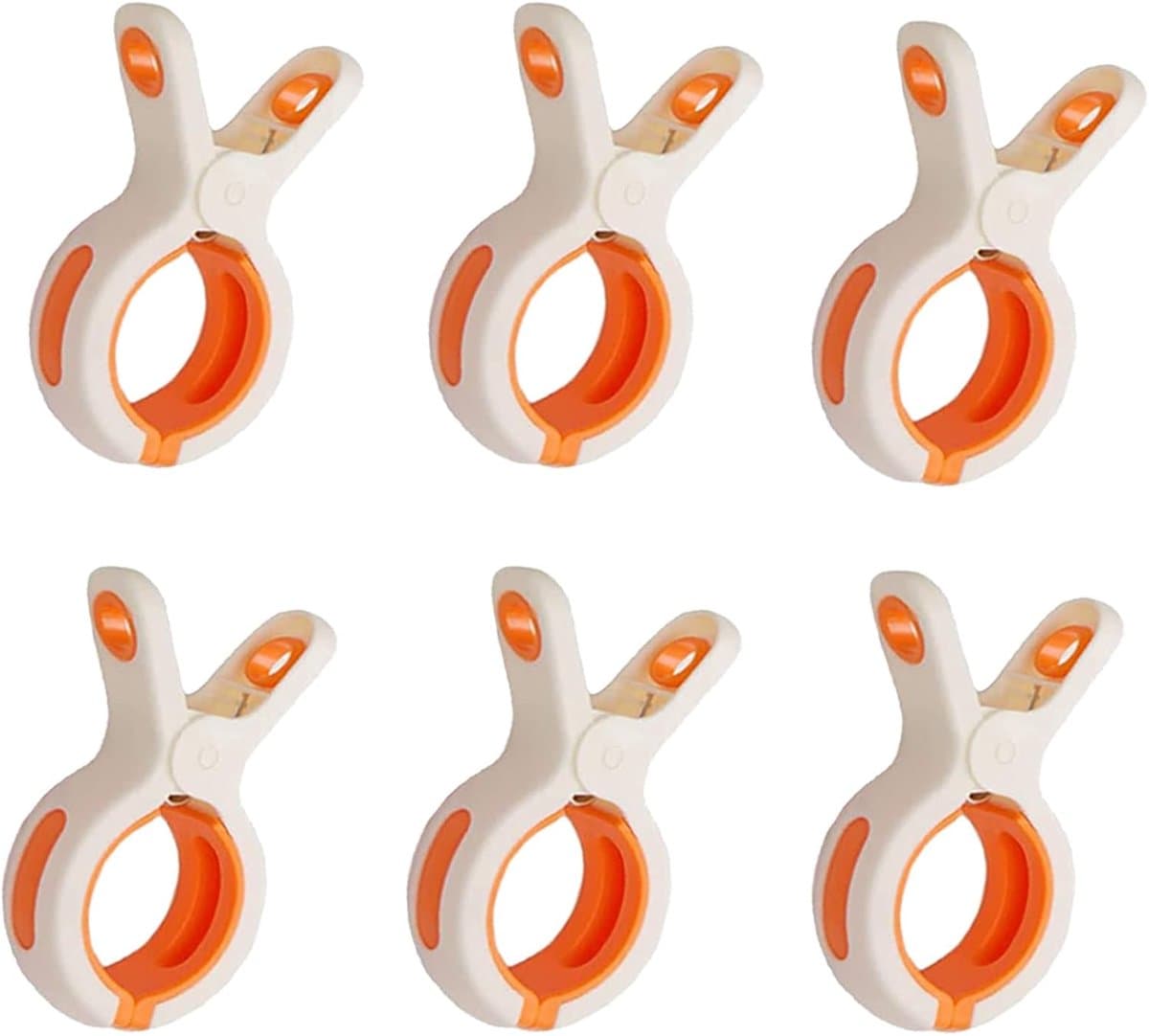 Strandhanddoekclips - 6 stuks - Grote Wasknijper - Quiltclips - Wasknijpers - Grote Knijpers - Handdoekknijpers - Strandlaken Knijpers - Handdoek Klemmen - Strandlakenclip voor strandstoel - Voor badhanddoek, beddengoed en kleding - Wit — afbeelding 1