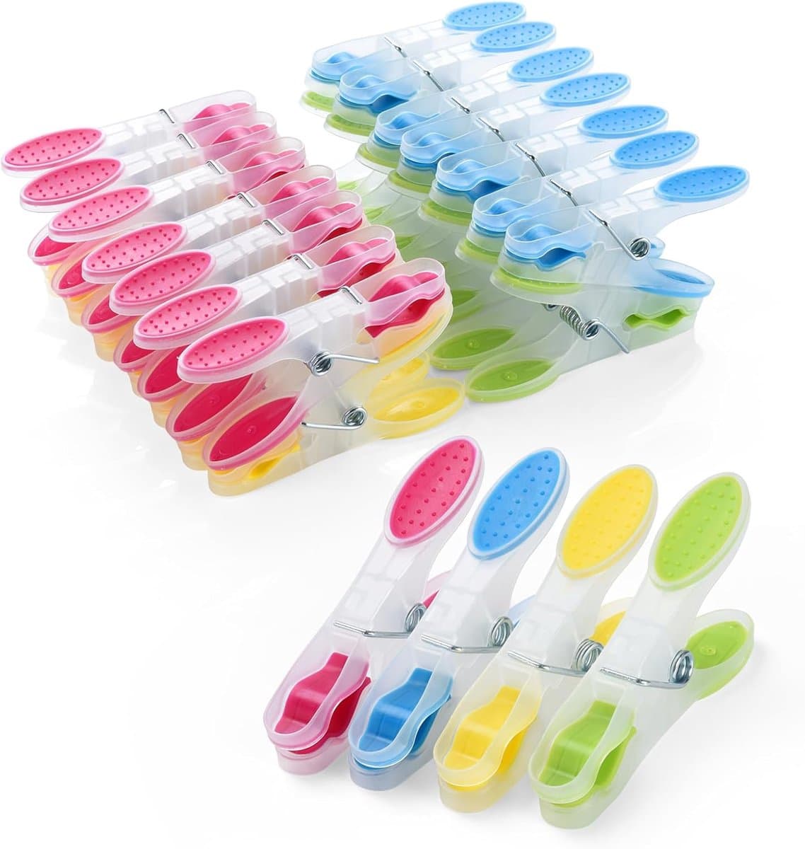 Thijox - 30 Stuks Wasknijpers Kunststof met Antislip Siliconen, Meerkleurige Wasknijpers voor Ondergoed, Broeken, T-Shirts, Sokken, Perfect voor Thuis — afbeelding 1
