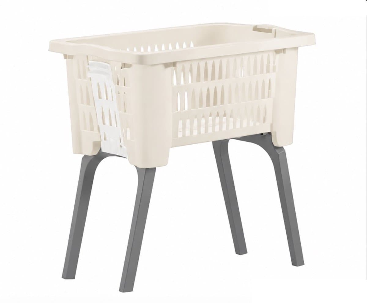 Wasmand op poten creme 38 liter 39 x 59 x 29 cm kunststof — afbeelding 1