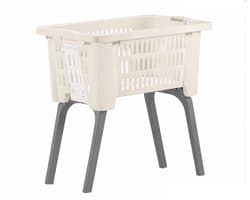 Wasmand op poten creme 38 liter 39 x 59 x 29 cm kunststof