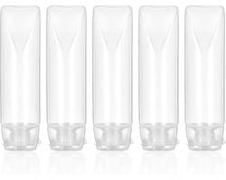 5 stuks transparante reisflessen om te vullen, reisformaat, container voor vloeistoffen, reisflessen, set, reisflessen, cosmetica, container voor reizen, doe-het-zelf, balsem, cosmetica (30 ml)