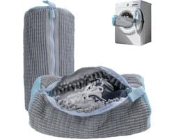 SnelShoppen - Grey Wasmand voor Schoenen - Herbruikbare Waszakken met Verborgen Rits - 360° Reiniging voor Alle Schoenmaten en -Types