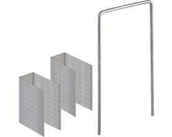 Grondankers Staal - Bevestigingsharingen Tuin - Worteldoek Bevestigen - U-vormige Stevige Haringen - 75 x 15 cm 100 stuks - Zilver