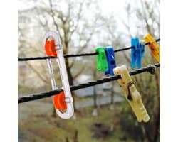 2 Stuks Aluminium Waslijn Spreader - Waslijn Separator Katrol - Waslijnen Organiseren - Beschermt Tegen Slijtage - Rood en zilver