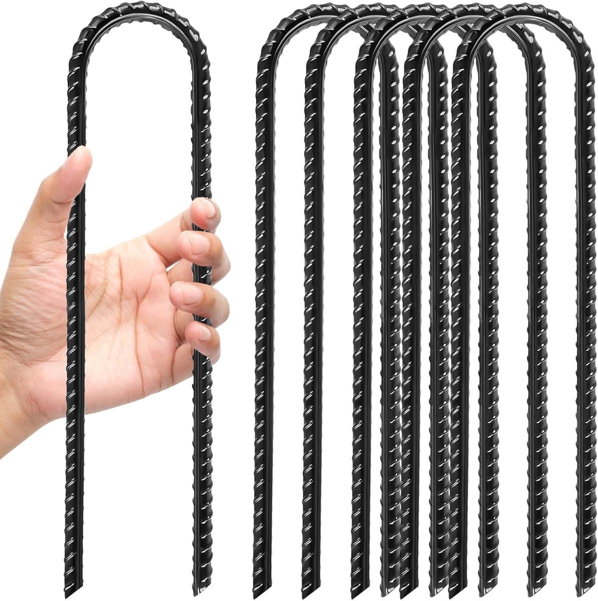 Set van 6 Grondankers voor Trampolines en Tenten, U-vormige Verzinkte Stalen Ankers, 30 cm Lang, Stormbestendig en Roestvrij, Ideaal voor Camping en Tuingebruik — afbeelding 1