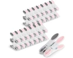 Wasknijpers, 60 stuks wasknijpers, voor buiten, kunststof voor strandhanddoek, winddicht, wasknijpers voor handdoeken, dekens, beddengoed, kleding