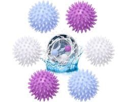 wasbal voor wasmachine, set van 6 drogerballen, waspoederbal voor vloeibaar wasmiddel, wasbälle voor droger, herbruikbare drogerballen voor thuis kledingreiniging, drogerballen