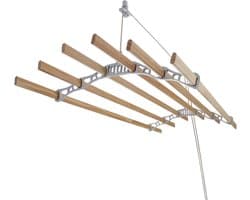 plafond ophangbaar Wit 180cm (L) x 56cm (W) x 14cm (H) katrol ruimtebesparend eenvoudig te bevestigen 6 duurzame houten latten