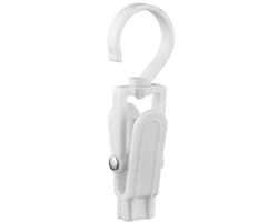10 stuks - Droogklem - Wasklem - Drooghaak - met 360 graden draaihaak - Sokkenhouder - Robuuste en duurzame plastic kledingklem - Multifunctioneel - Draagbare antislip plastic kledinghouder - Wit