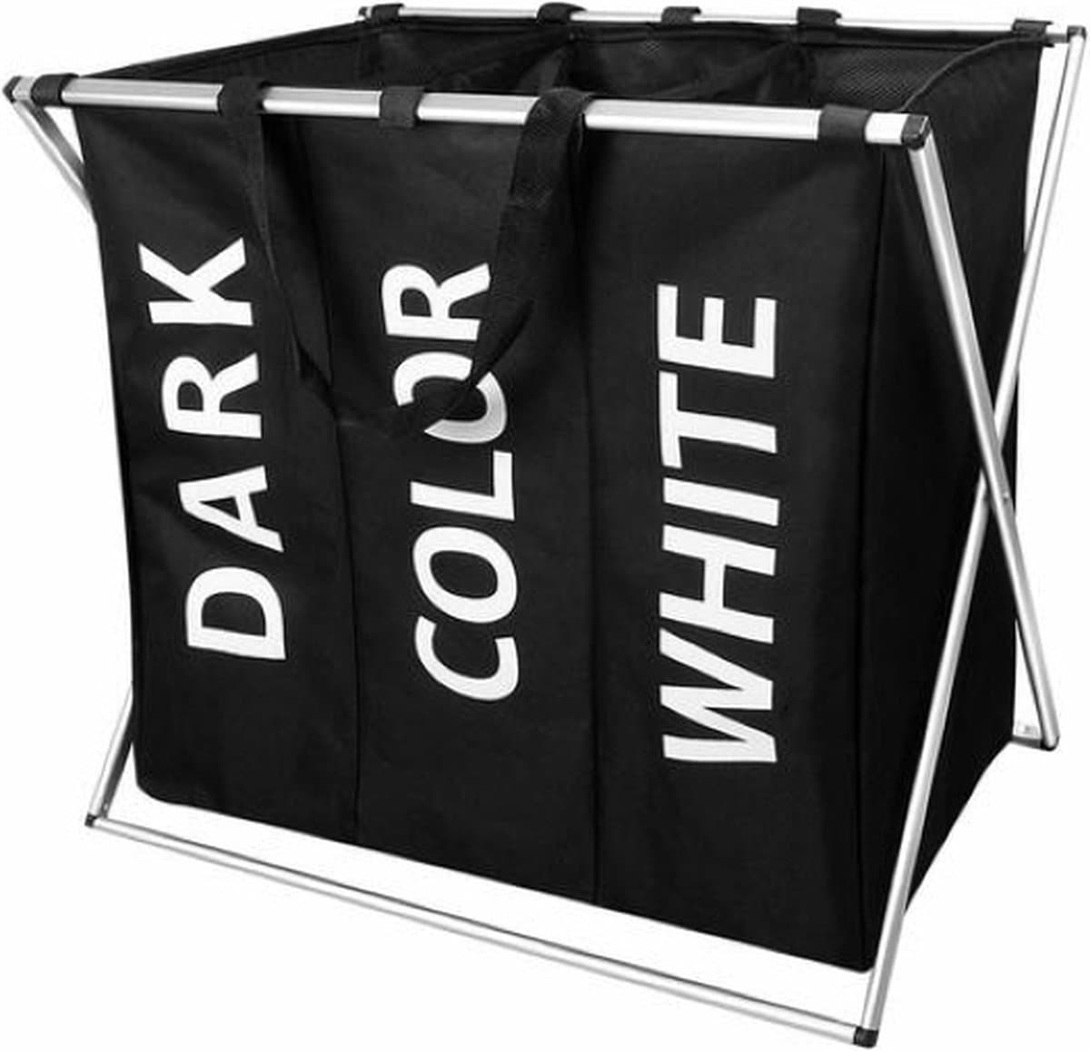Wasmand 3 Vakken – 60x35x55 cm – Opvouwbare Wassorteerder – Donker / Licht / Kleur – Met Handvat – Waterdicht – Sfree — afbeelding 1