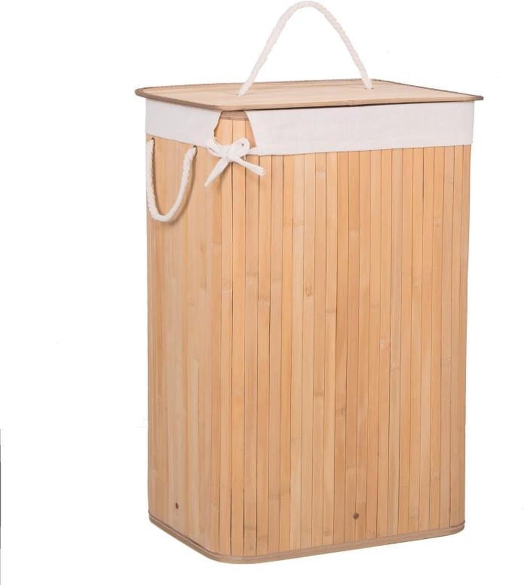 Springos Wasmand | Met Deksel | Opvouwbaar | 72 Liter | Met Uitneembare Waszak | Wasmand — afbeelding 1