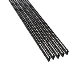 Grondanker Stakes Heavy Duty 12 Inch Rechte Wapening voor Tuin en Camping - Zwart Gepoedercoat Staal