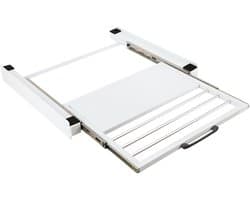 Stapelkit voor Wasmachine en Droger - Tussenstuk Wit- Uitschuifbare Handdoekhouder - Draagvermogen: Max. 30 kg