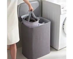 Luxe 2 in 1 wasmand met uitneembare waszakken - duo wasmand - kleding waszak - schone was