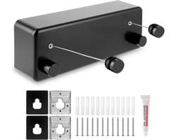 LDHHYH Clothesline Extendable 4.2m Wall Mounted, Retractable Clothes Line, Black Clothesline, Pull-out Clothesline, Pull-out Wall for Indoor, Balcony, Utility Room