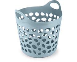 Plasticforte Flexibele wasmand/opbergmand - rond - blauw - 35 liter - D40 x H39 cm — afbeelding 1