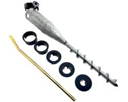 Grondanker gegalvaniseerd staal - grondboor / parasol houder/voet - geschikt voor 25 - 60 mm
