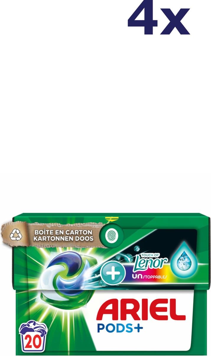 Ariel Wasmiddel Pods + Touch of Lenor – 4 x 20 Wasbeurten – Voordeelverpakking — afbeelding 1
