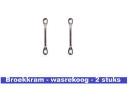 WASREKOOG - VERNIKKELD - 2 STUKS - BROEKKRAM - VOOR HET OPHANGEN VAN DROOGREKKEN OF VOOR SPANBANDEN. — afbeelding 1