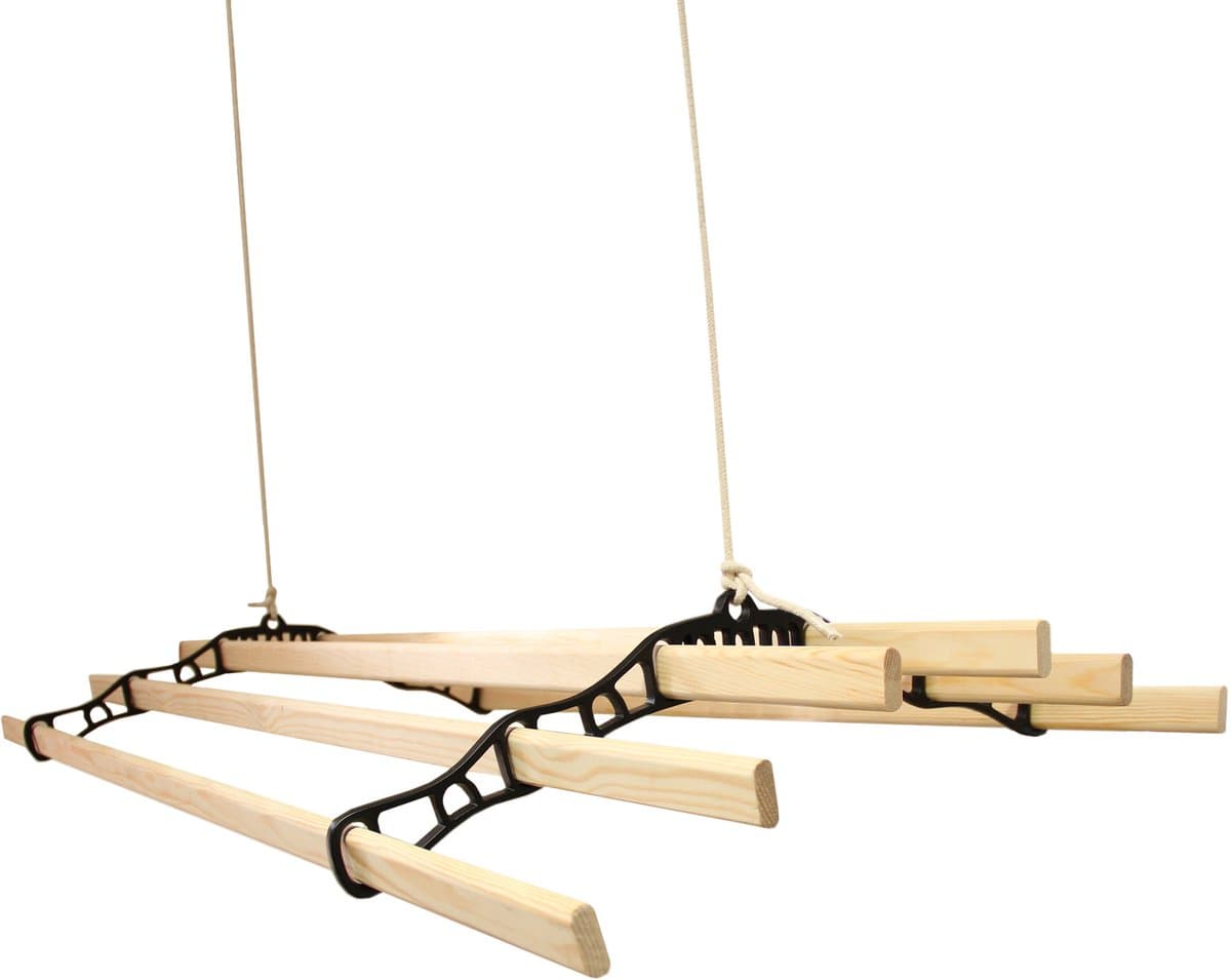 Droogrek Ophangbaar - Zwart - 1.4 meter - plafond wasrek — afbeelding 1