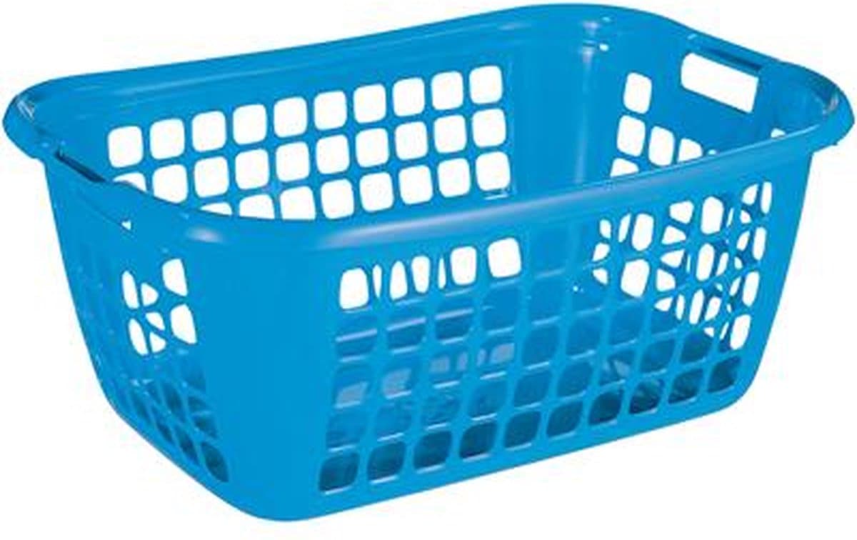 Sunware - Basic wasmand 65cm laag blauw - 65 x 45 x 27 cm — afbeelding 1