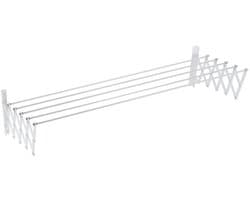 Sauvic 100 Cm Uitschuifbare Waslijn Met Kunststof Coating Zilver