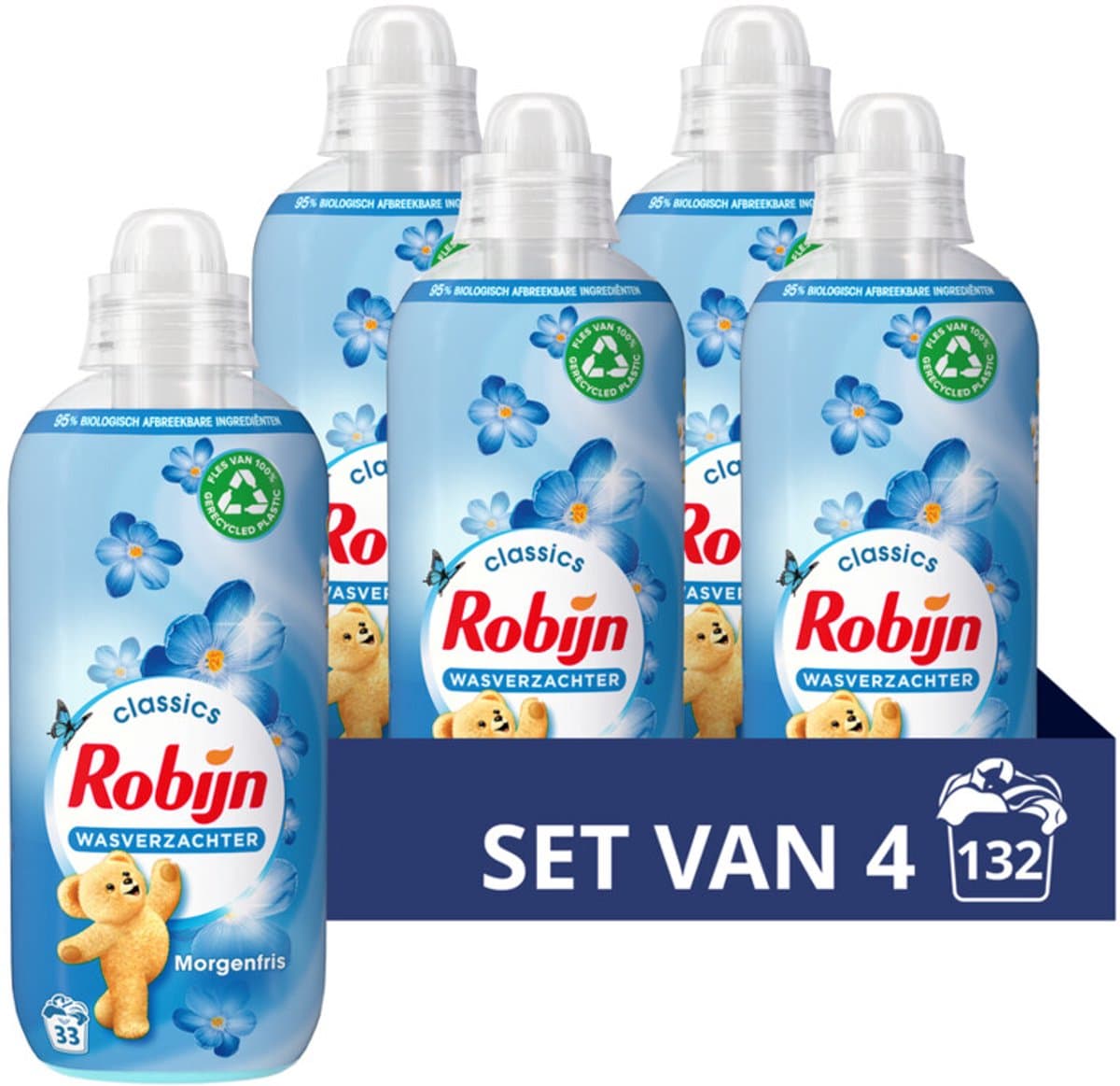 4x Robijn Wasverzachter Morgenfris 33 Wasbeurten 825 ml — afbeelding 1