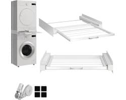 Universeel tussenbouwframe voor wasmachines en drogers - Met uittrekbaar vak, trillingsdempend, 60 x 54 x 10 cm