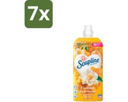7 x Soupline – Wasverzachter – Betoverend Mandarijn & Vanille – 1,28 L - Wasverzachter - Wasverzachter Mandarijn En Vanille - Wasverzachter Betoverend - Wasverzachter Voor Kleding - Wasverzachter Voor Was