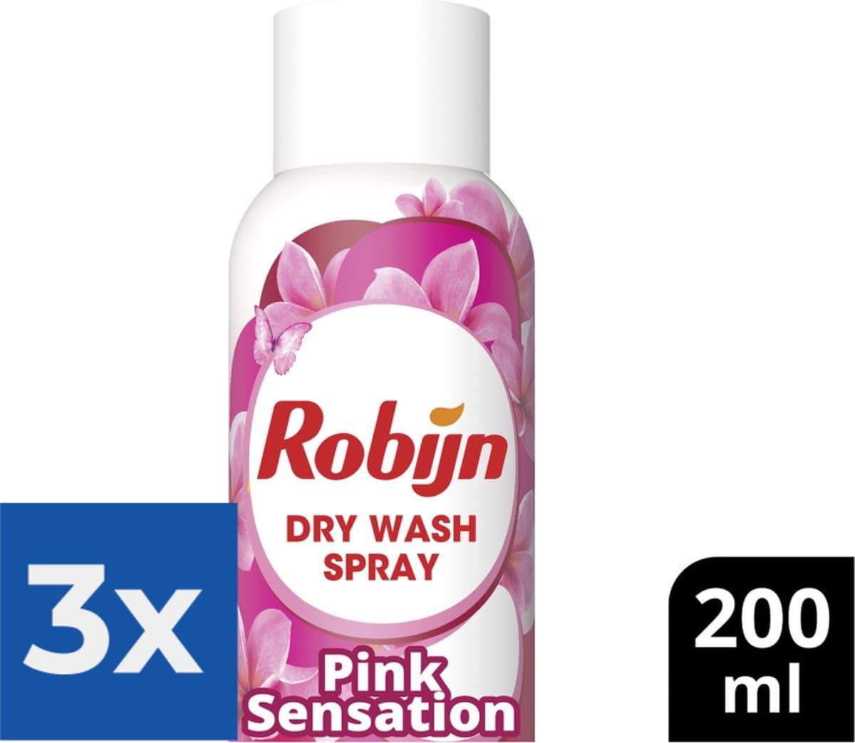Robijn Pink Sensation Dry Wash Spray 200 ml - Voordeelverpakking 3 stuks — afbeelding 1