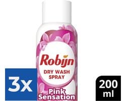 Robijn Pink Sensation Dry Wash Spray 200 ml - Voordeelverpakking 3 stuks