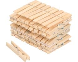 Sorex Wasknijpers - 50 stuks - hout - knijpers - metalen slagveer