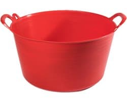 Plasticforte flexibele emmer/kuip - rood - kunststof - rond - 26 liter - 49 x 44 x 27 cm - wasmanden - tuinafval - speelgoed — afbeelding 1