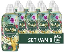 Robijn - Wasverzachter - Paradise Secret - 8 flessen - 304 wasbeurten - Voordeelverpakking