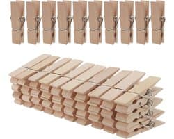 Goodivery ® 50 stuks houten wasknijpers van hout, groot, 7,2 cm x 1,8 cm, gebruik voor het ophangen van foto's, memo's en notities, knutselen en ophangen van wasgoed
