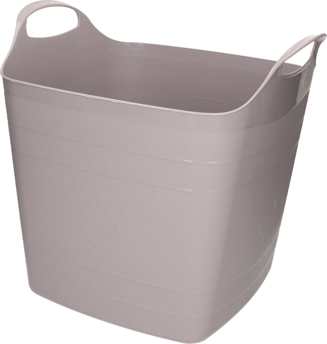 Flexibele kuip - 25L - kunststof - taupe - emmer - wasmand — afbeelding 1