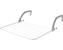 KADAX Balkonwasdroger, wasrek voor balkon, balkonleuning, radiator, badkamer, hangende wasdroger, kleine hangdroger, inklapbaar