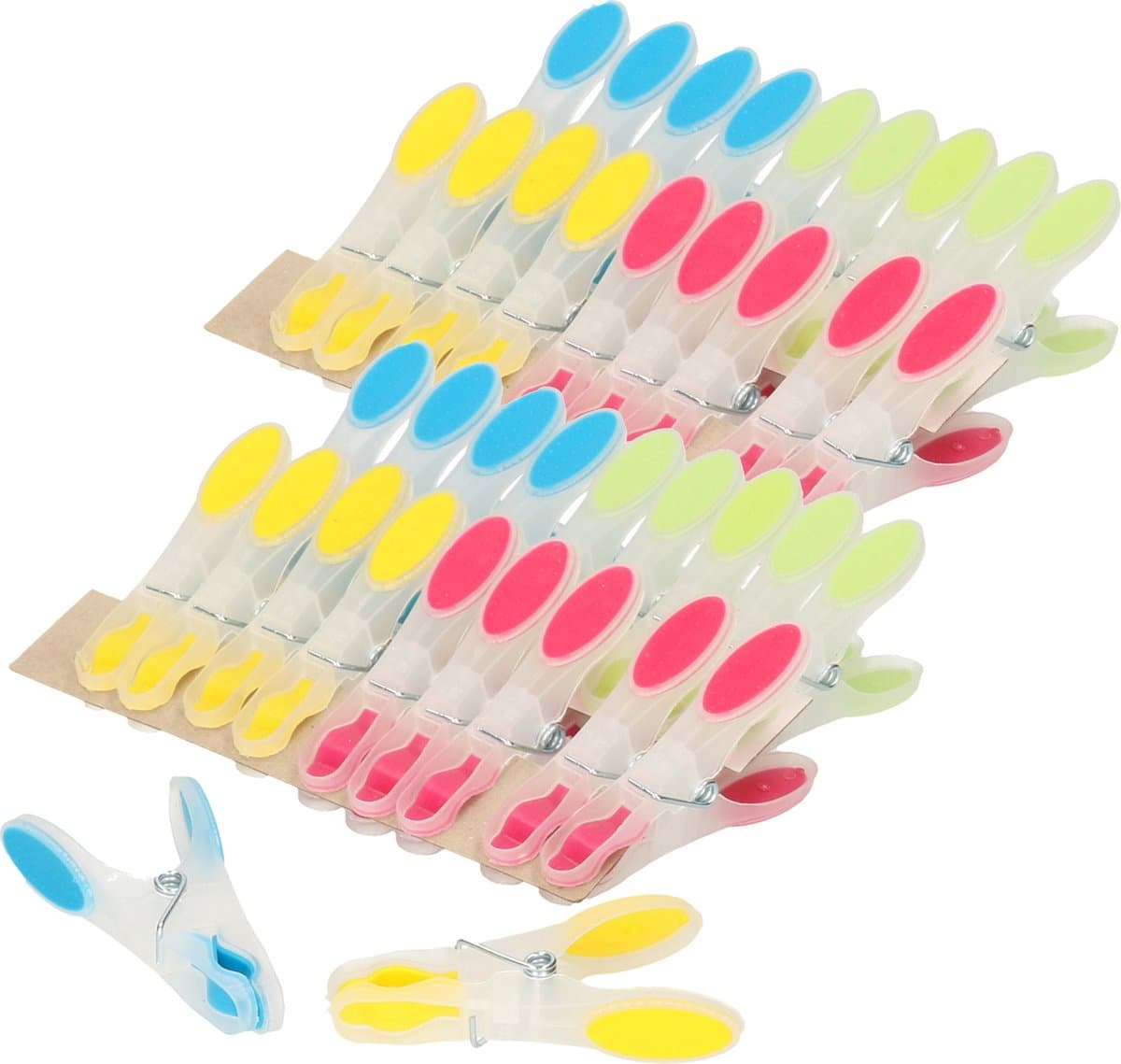 Wasknijpers soft grip - 60x - kunststof - 8 cm - wasgoed knijpers — afbeelding 1
