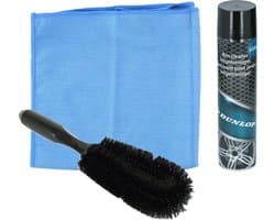 All Ride auto velgen schoonmaken set - borstel/schoonmaak spray/microvezeldoek - velgenreiniger pakket - auto en fiets