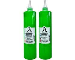 Südor Textielverf 1000 ml, neon groen.Wasbestendige textielverf voor lichte stoffen. Wasmachinebestendig, wasbestendig. Fixatie door strijken (2 x 500 ml)