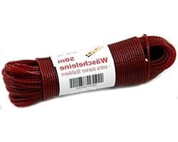 Waslijn - Drooglijn - Kleding Drogen - Met Stalen Kern - 50m - Rood