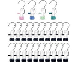 Kleerhanger Knijperhaken 24 Stuks Draagbare Metalen Knijperhanger, Roestvrijstalen Was Knijperclips, 360째 Draaibare Kleerhanger Knijperclips voor Broek Sokken Handdoek — afbeelding 1