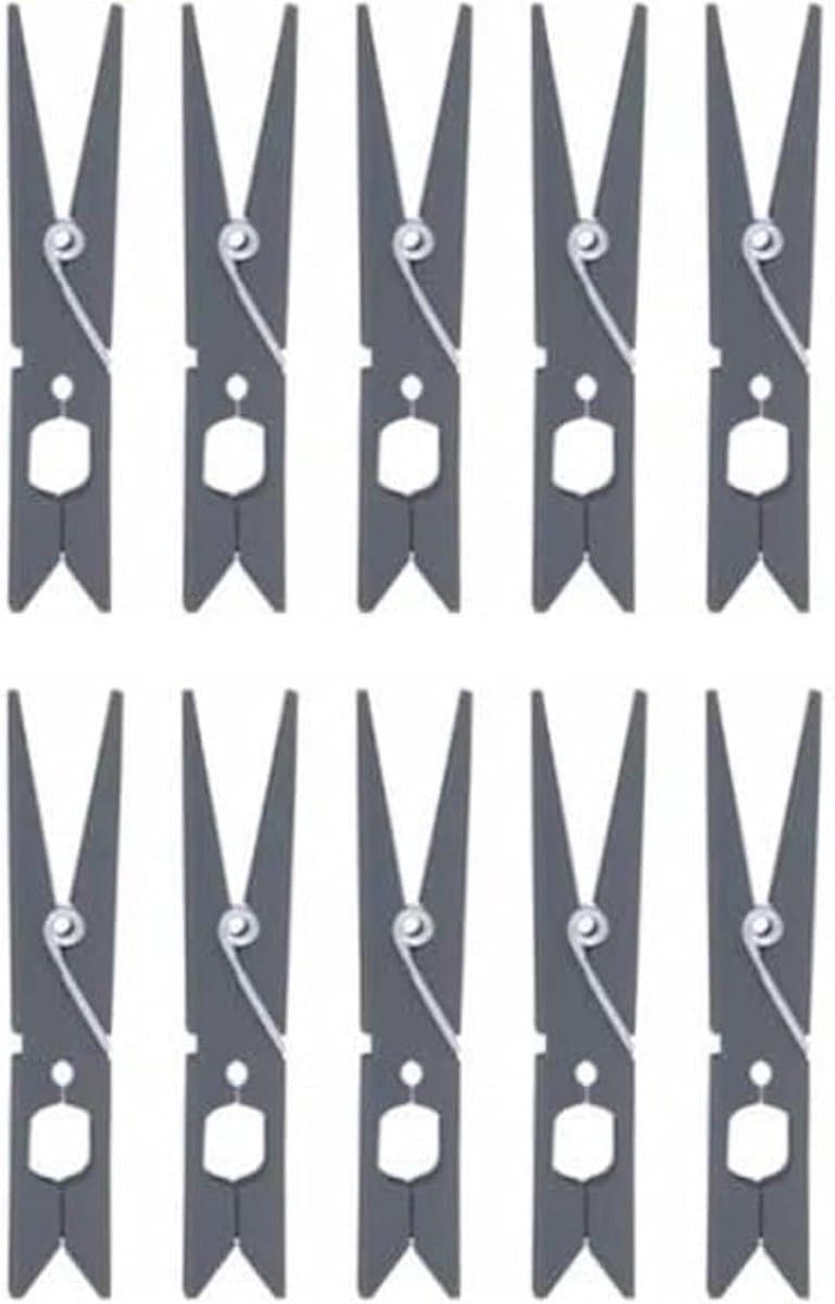 Wasknijpers - Kledingknijpers - Kleding Drogen - Onbreekbaar - 10 stuks - Grijs — afbeelding 1