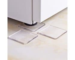SnelShoppen - Anti-Vibratie Ondersteuning, Siliconen Anti-Slip Mat voor Wasmachine, Universele Rubber Voetpad, Geluidsdemper met Anti-Slip, Transparan
