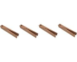 Houten Wasknijpers - Handdoekhouders Clips - Handdoeken Ophangen - Antislip Jumbo Formaat - 4 Stuks - Koffie
