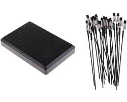 Modelbouw Clips - Hobby Gereedschap - Onderdelen Schilderen - Met Houder Basis - 20 Stuks - Zwart